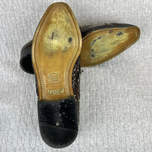 Giorgio Brutini genuine snake skin Men (9) extremely rare gold studs dress shoes